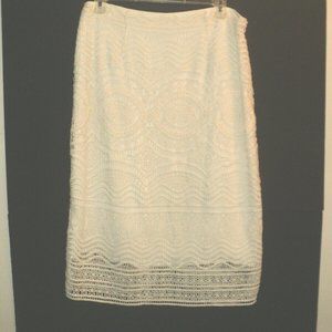 Chico's Lace Skirt Size 1 (S-M) Off-White Lined